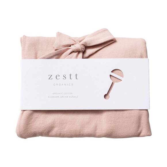 NEW ZESTT ORGANICS newborn swaddle & beanie in blush - Picture 1 of 3